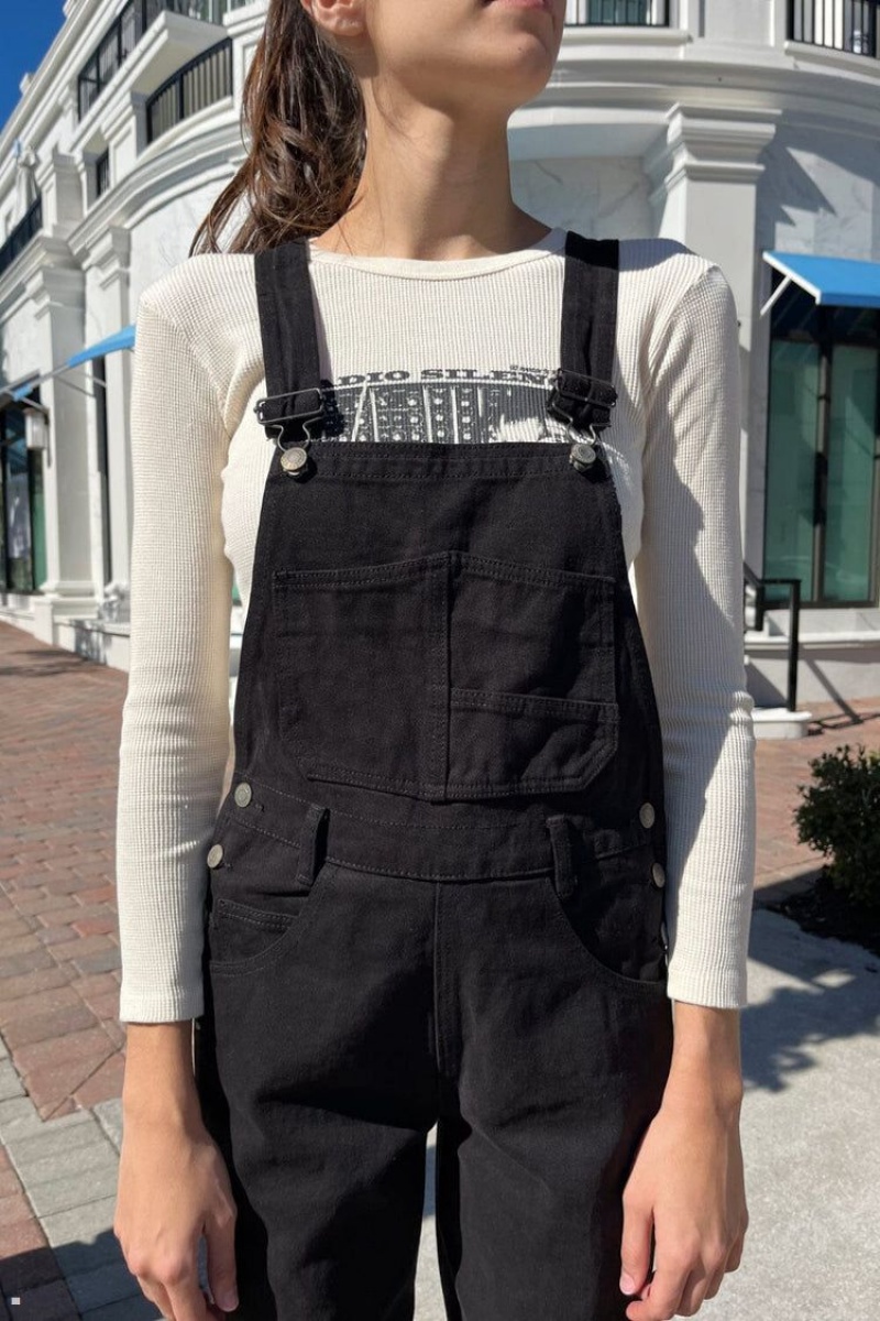 Pantalon Brandy Melville Hayley Overalls Noir | NZZ-86593617